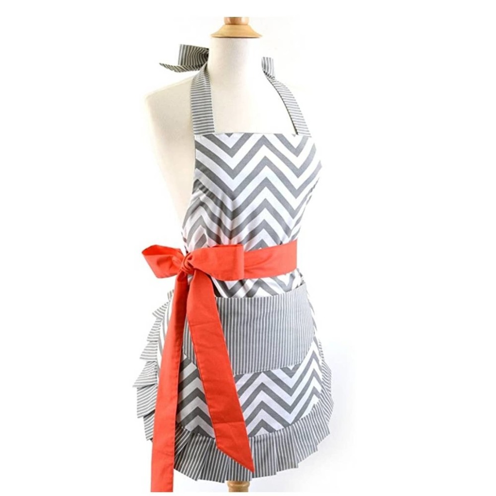 NWT Chevron Coral Bow Apron